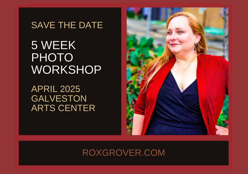 photo of a woman and text announcing a photo workshop